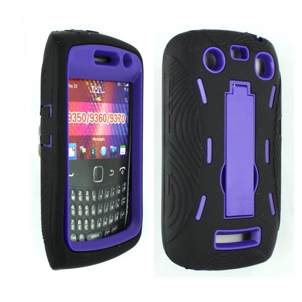 Wholesale Armor Hybrid Case for BlackBerry 9350 (PurpleBlack)